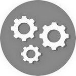 Icon of mechanical wheels to symbolize a process