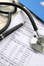 Stethoscope on charts