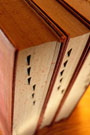 Stack of books on desk
