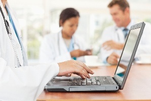 Doctor using a computer