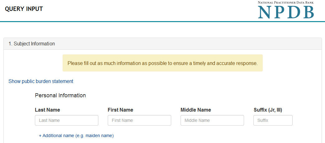 Query Input Form