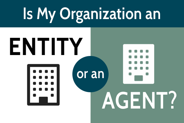 An infographic that the difference between entities and agents.